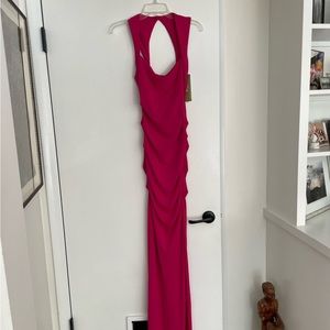 Nicole Miller Magenta ruched gown